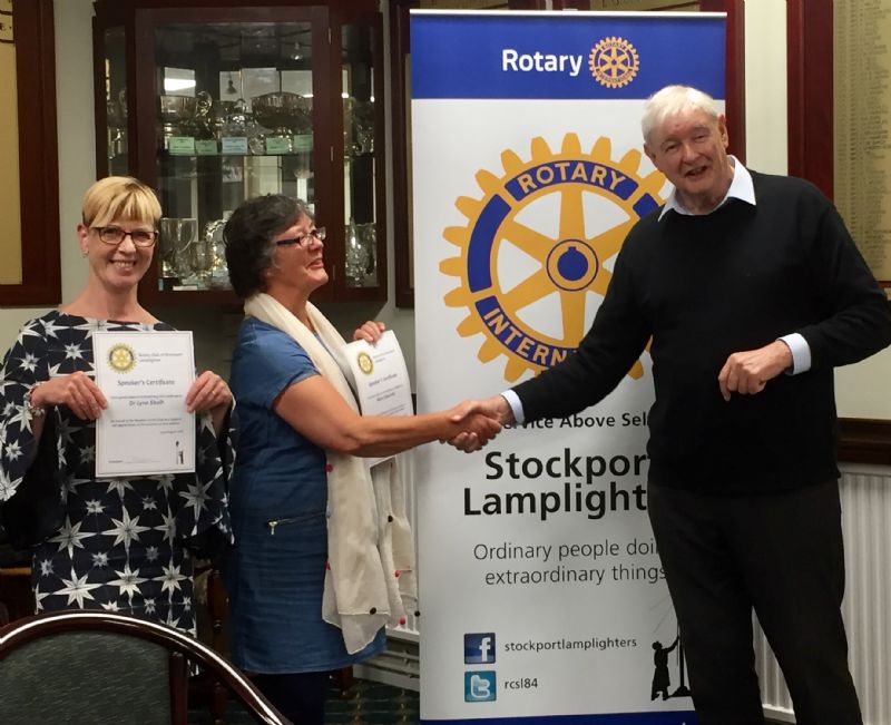 L to R Dr Lynn Sbaihb( Chair ) Mary Edwards (Manager ) Clyde Raine ( President )