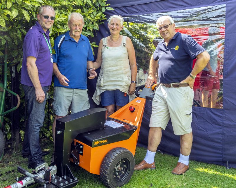 Rotary President Rod Goodier (right) is seen here with L to R Glenn Williams, Congleton in Bloom, Ken and Alison Williams, Friends of Congleton Park.