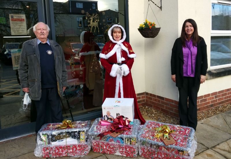 Pictured left to right President Barry Carey Rotarian Lynn Bird and Hatton Grange Manageress Angela Brown