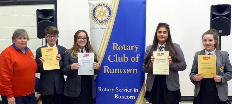 President Karen Tonge MBE with the contestants and their certificates L-R Karen Tonge MBE, Ben Mee, Kirsty Walker, Demica Regan and Beth Lewis.