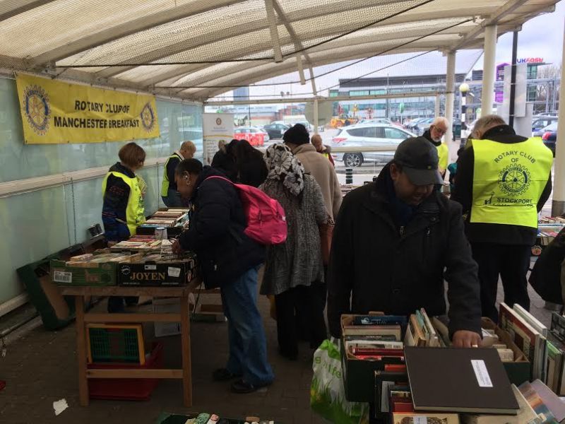 Manchester Breakfast Rotary, Stockport Lamplighter and Rotaract Big Book Giveaway at Asda