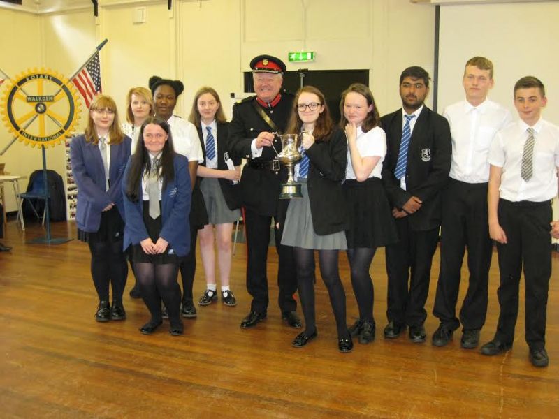 Vice Lord Lieutenant of Greater Manchester with the school children.