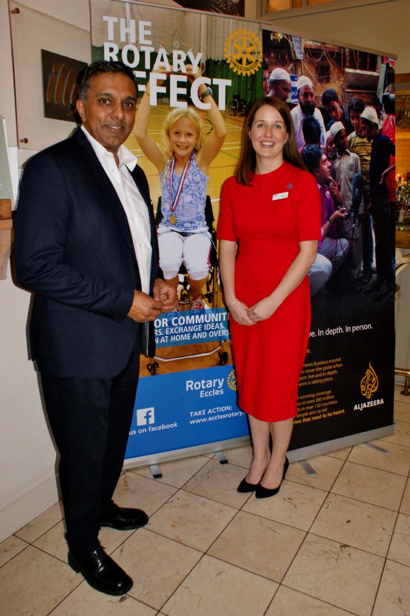 Picture shows So Rahman and Stephanie Holden (Commercial Manager - M&S Bolton)