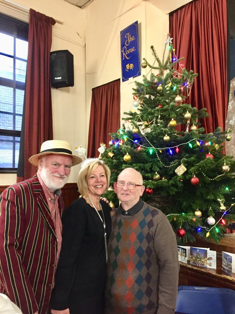 Left to right: Compère Philip Smith, Organiser Tricia Canning and Guest Ray Atherton Of Brinnington