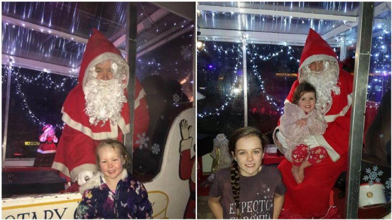 Photos attached show youngsters meeting Santa on the Rotary Club of Astley's Christmas Float.